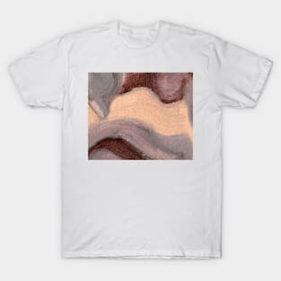 Purple Ochre Gray Abstract Art T-Shirt